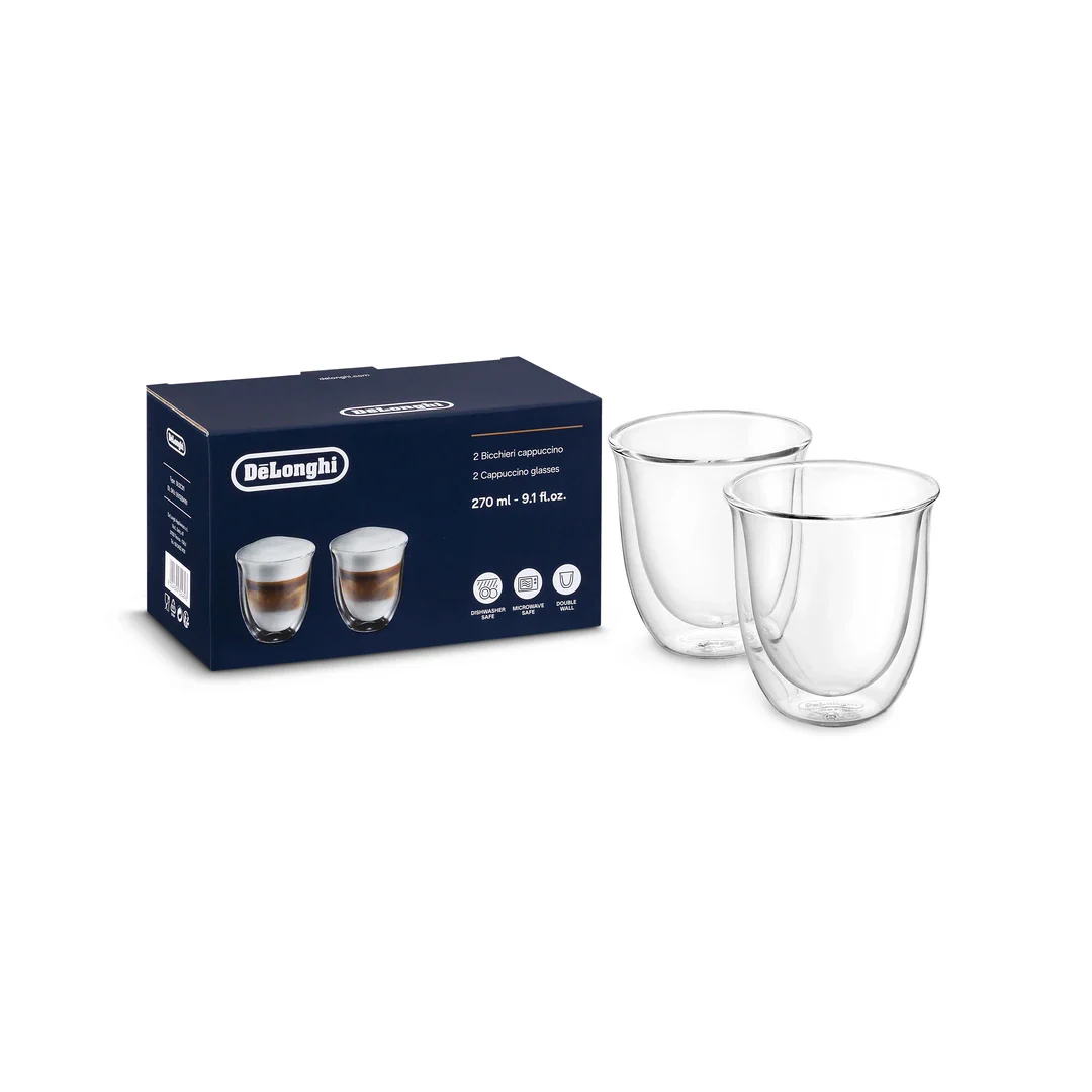 DeLonghi Cappuccino Glass Double Wall Cups 190 ML - Image 3